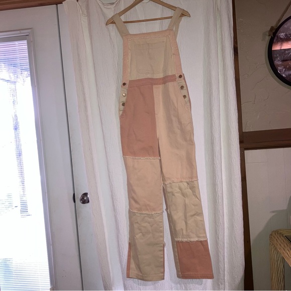 Urban OutfittersTwo-Tone Pink Patchwork Overalls/Dungarees - Picture 3 of 8